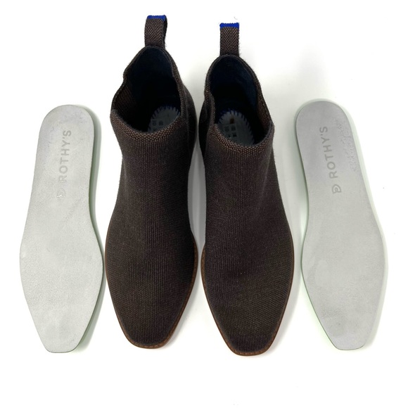 Rothy’s Coco Brown Merino Wool Blend Ankle Boots Booties Size 8.5 - Picture 2 of 10